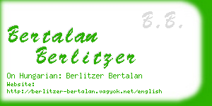 bertalan berlitzer business card